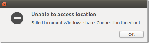 Failed to Mount Windows share. Failed to locate.